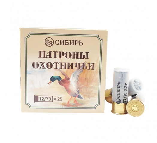 Патрон охот. ''СИБИРЬ'' 12/70 др. №3 (32 гр.) П/К 