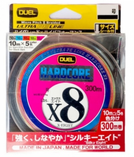 Шнур Duel PE Hardcore X8 Color 300m