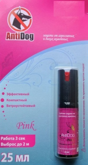 Баллончик аэрозольный ''AntiDog Pink'', 25 мл.