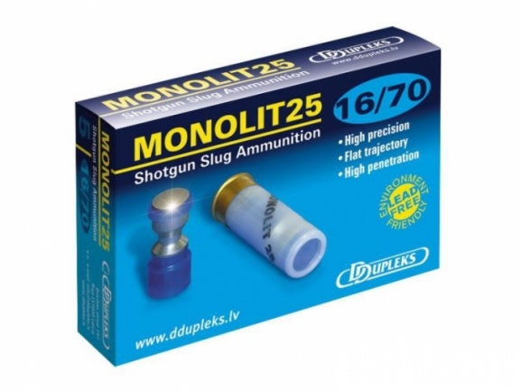 Патрон DDupleks c пулей Monolit 16/70 25гр.