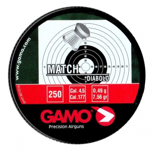 Пули пневматические GAMO Match 4,5 мм 0,49 грамма (250 шт.)