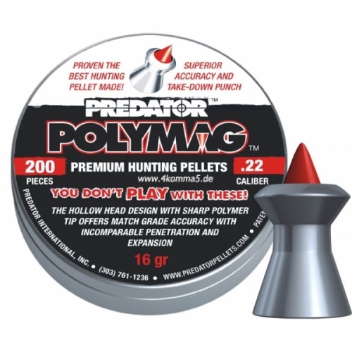Пули для пневматики PREDATOR POLYMAG 4,5мм 8 гран (200 шт.)