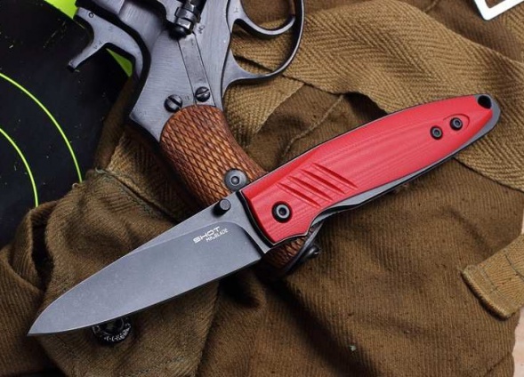 Нож Mr. Blade ''SHOT'' black s.w (red)