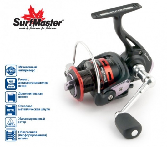 Безынерционная катушка Surf Master Black Bass FB1500A 5+1bb з/ш
